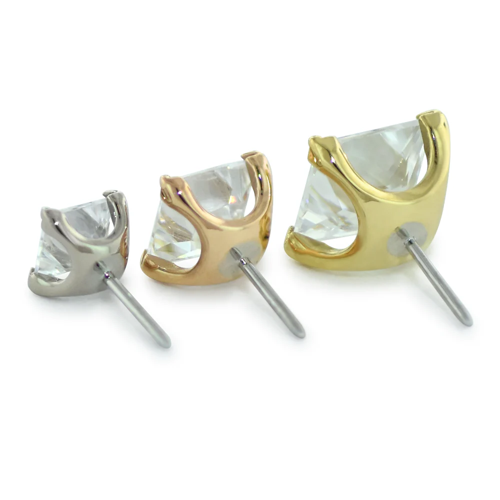 18K Gold Princess Cut Prong Set Gem - Overstock - Image 3