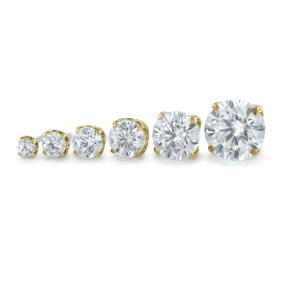 18K Gold Prong Set Gem - Overstock