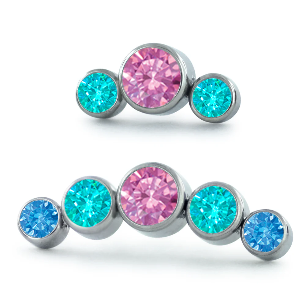Dreamland Bezel Set Gem Cluster - Curved - Image 2