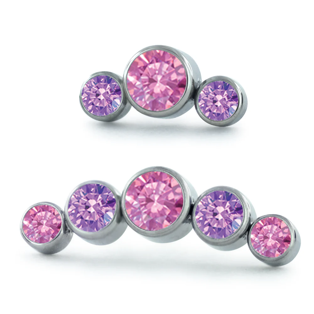 Dreamland Bezel Set Gem Cluster - Curved - Image 3