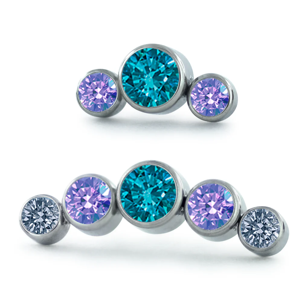 Dreamland Bezel Set Gem Cluster - Curved - Image 4
