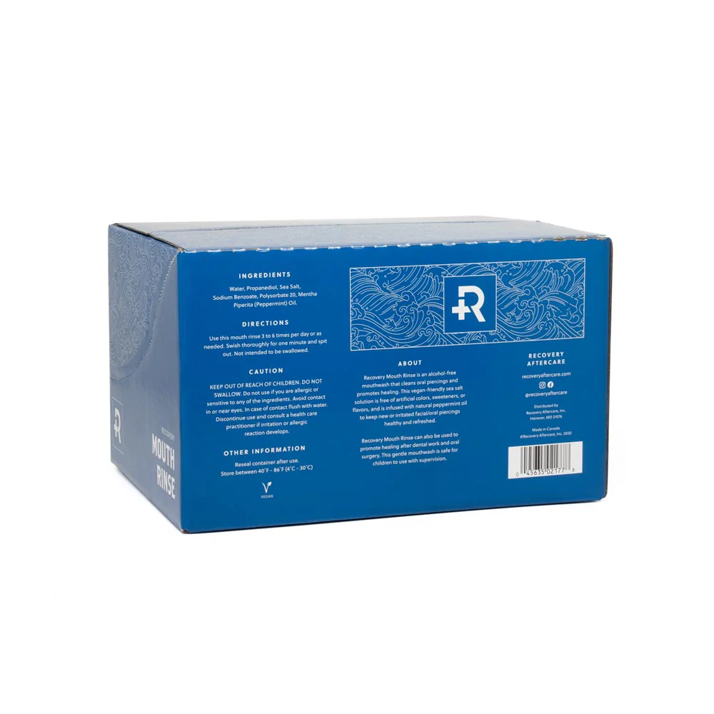 Recovery Aftercare Sea Salt Mouth Rinse - Alcohol Free Oral Piercing Aftercare - 8oz - Case of 12 Bottles - Image 4
