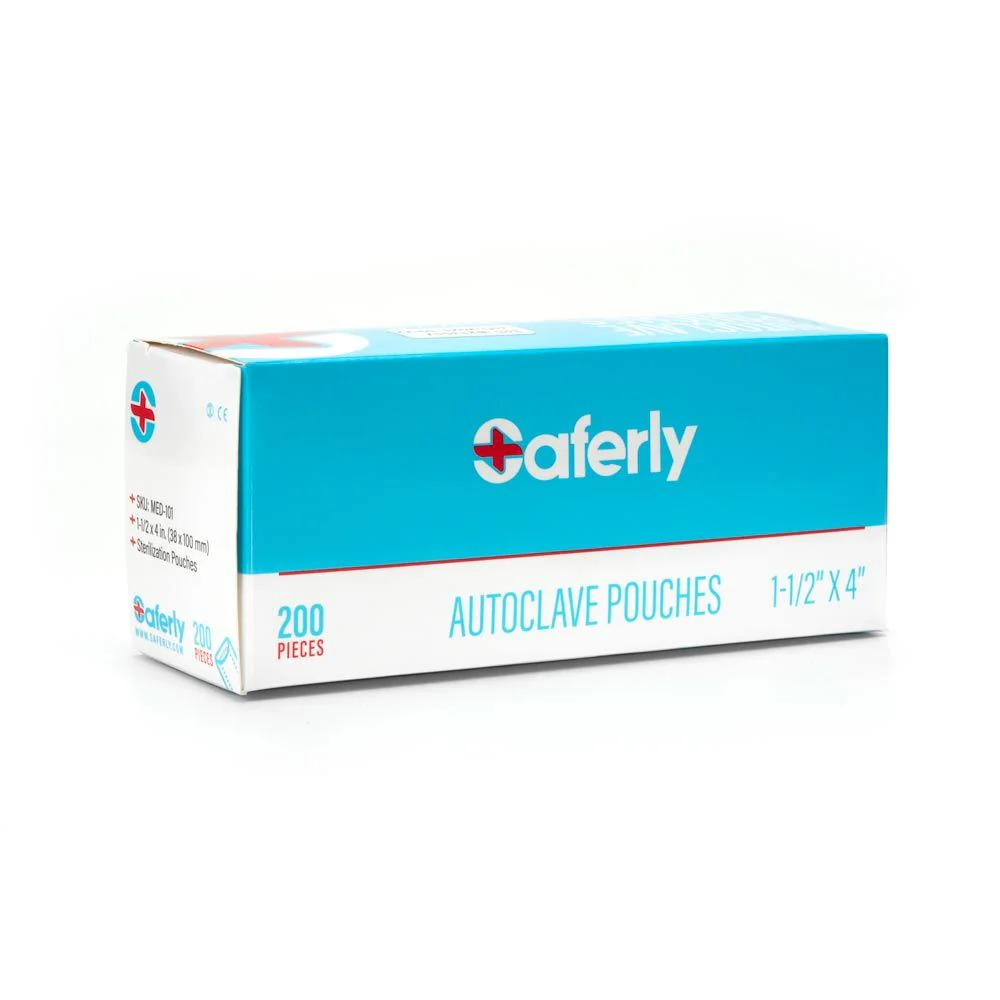 Saferly Sterilization Self Seal Autoclave Pouches, 1-1/2" x 4" - Box of 200 - Image 3