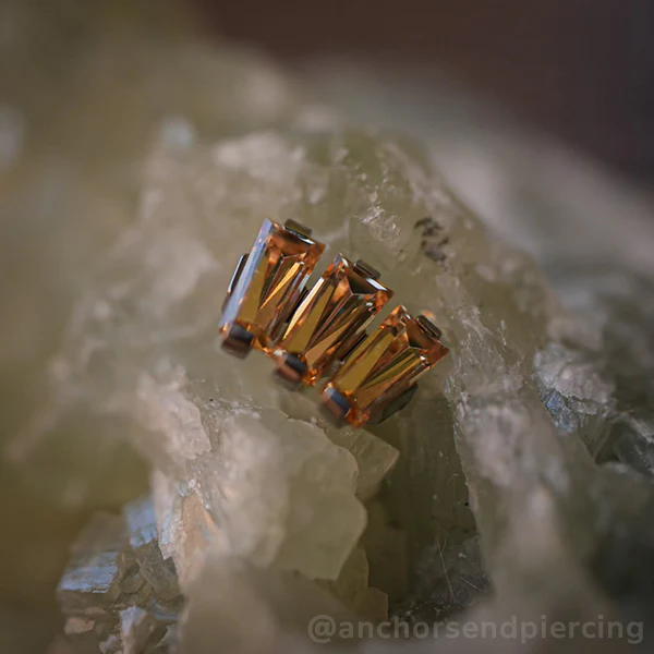 Titanium Baguette Cut Gem Fan Cluster - Image 10