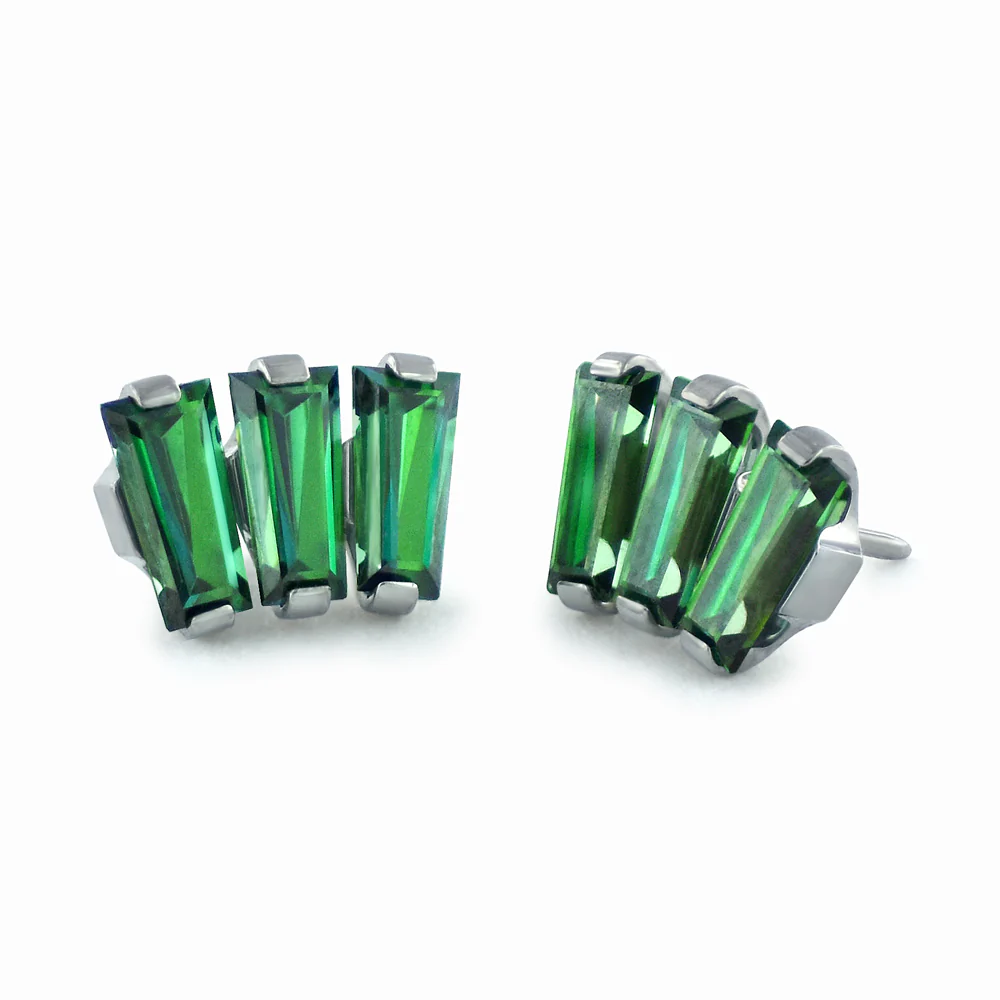 Titanium Baguette Cut Gem Fan Cluster - Image 12