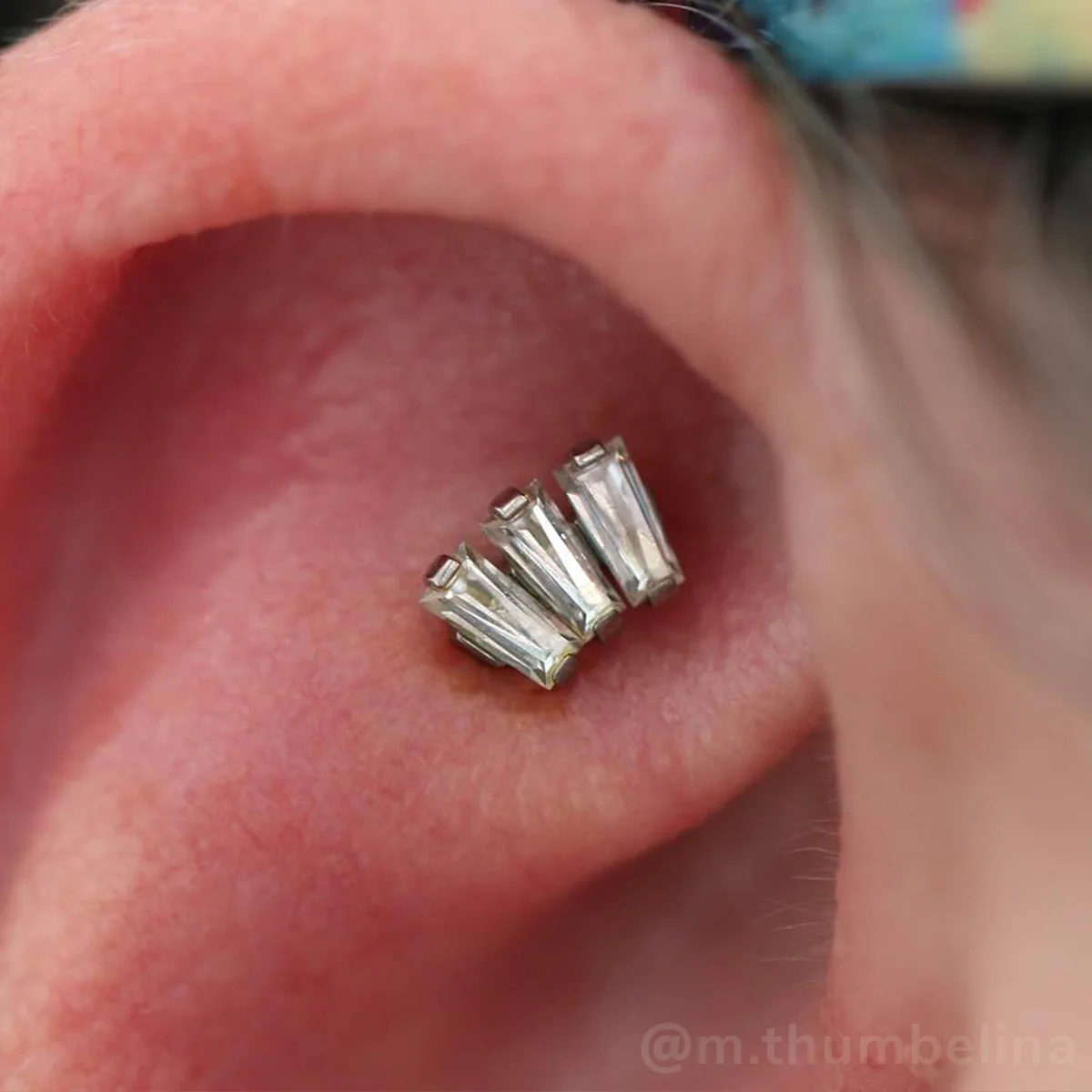 Titanium Baguette Cut Gem Fan Cluster - Image 4