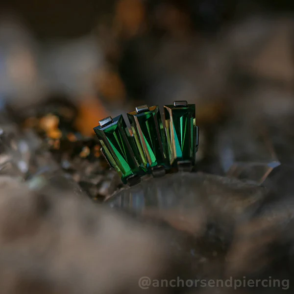 Titanium Baguette Cut Gem Fan Cluster - Image 5