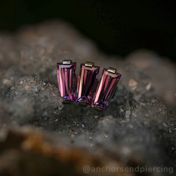 Titanium Baguette Cut Gem Fan Cluster - Image 7