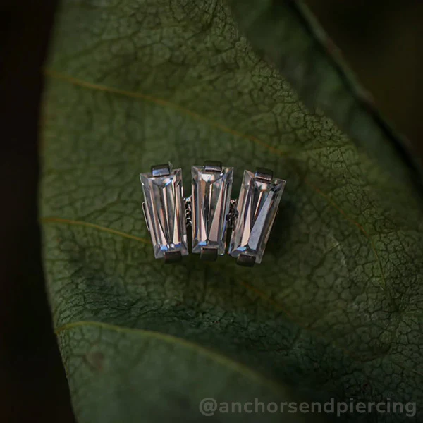 Titanium Baguette Cut Gem Fan Cluster - Image 9