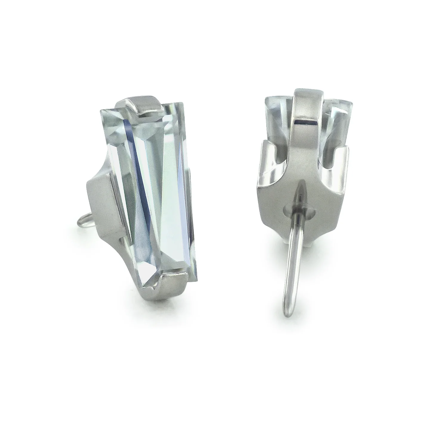 Titanium Baguette Cut Prong Gem End - Image 3