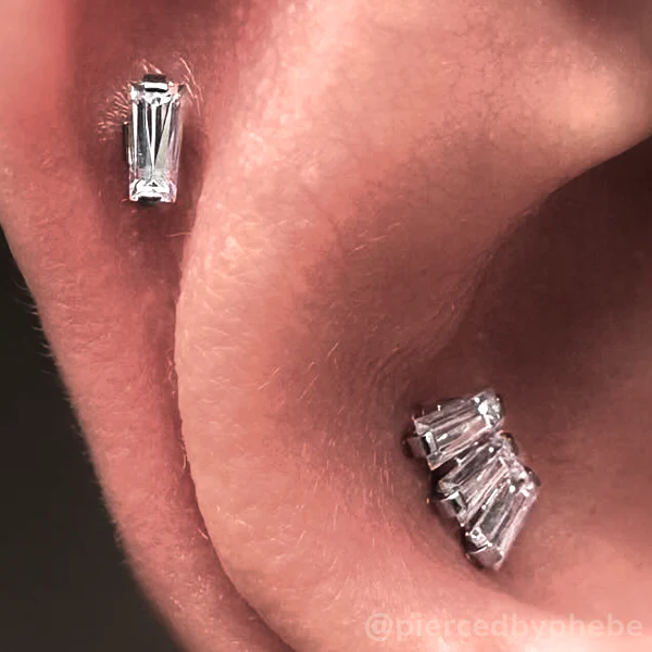 Titanium Baguette Cut Prong Gem End - Image 5