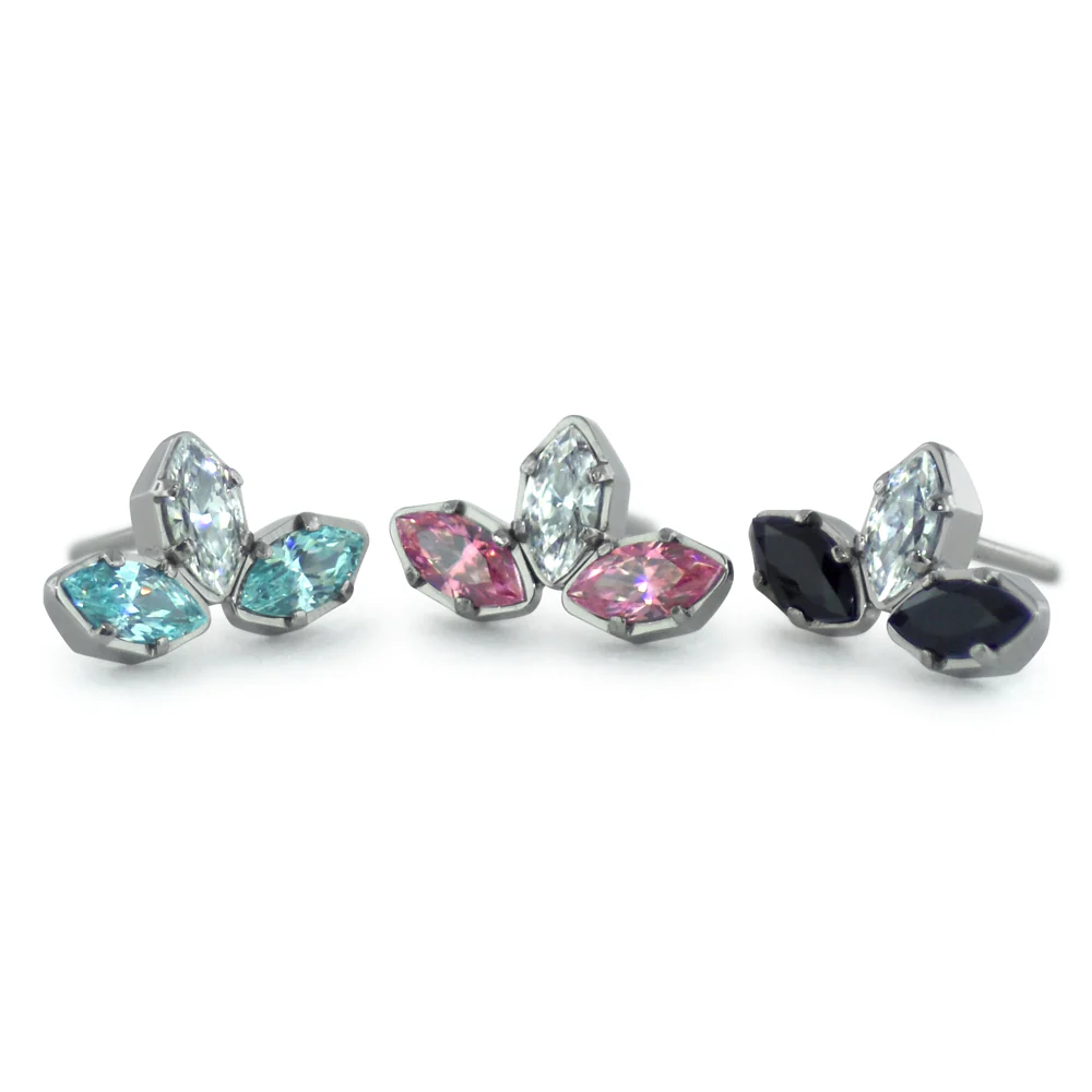 Titanium Marquise Cut Gem Fan Clusters - Select Outer Gems - Overstock