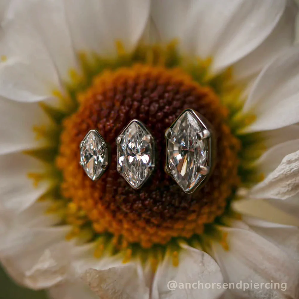 Titanium Marquise Cut Prong Set Gem - Image 3