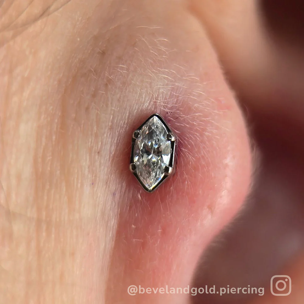 Titanium Marquise Cut Prong Set Gem - Image 4