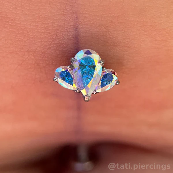 Titanium Pear Cut Gem Fan Clusters - Monochrome - Image 6