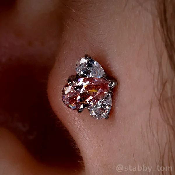 Titanium Pear Cut Gem Fan Clusters - Select Center Gem - Image 3