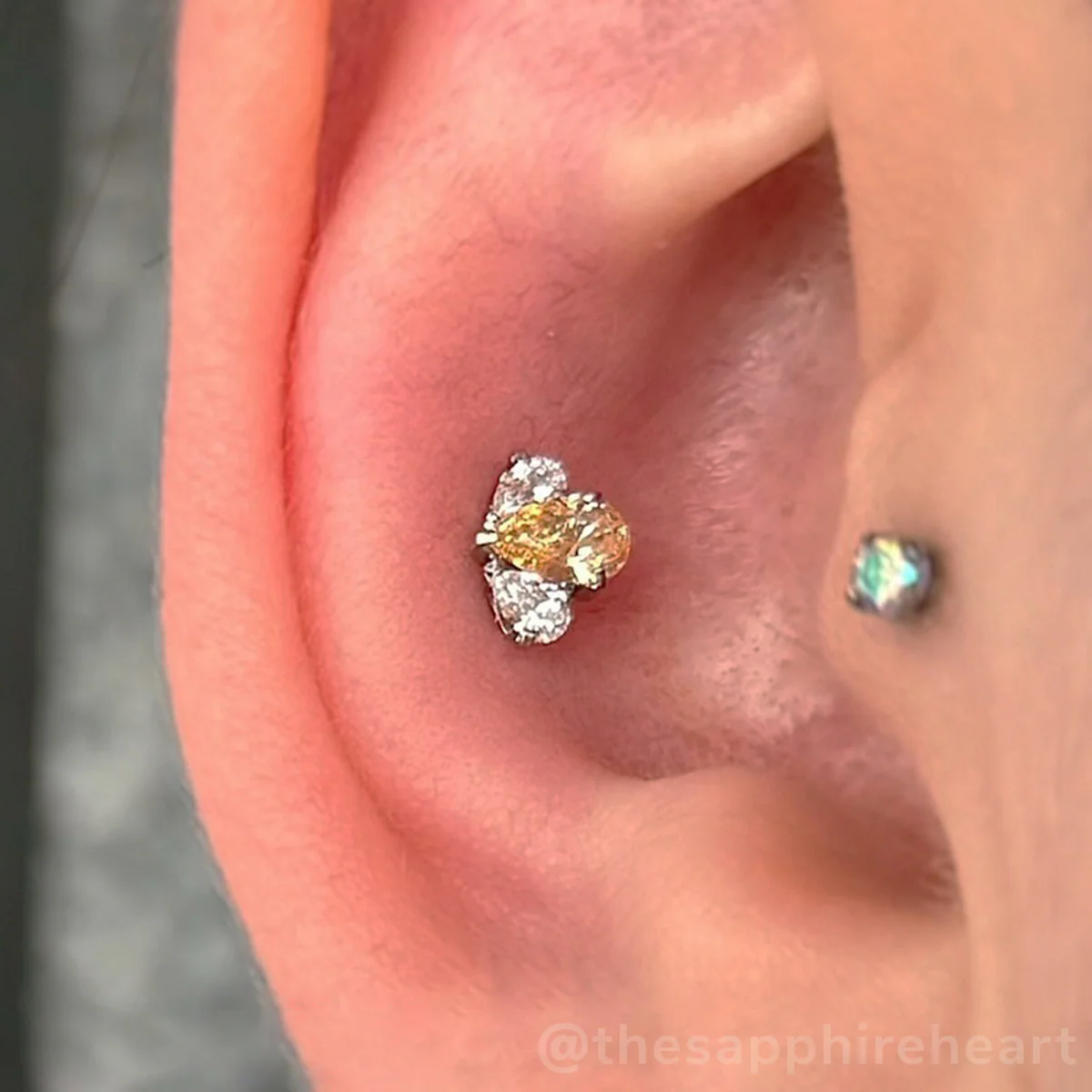 Titanium Pear Cut Gem Fan Clusters - Select Center Gem - Image 5