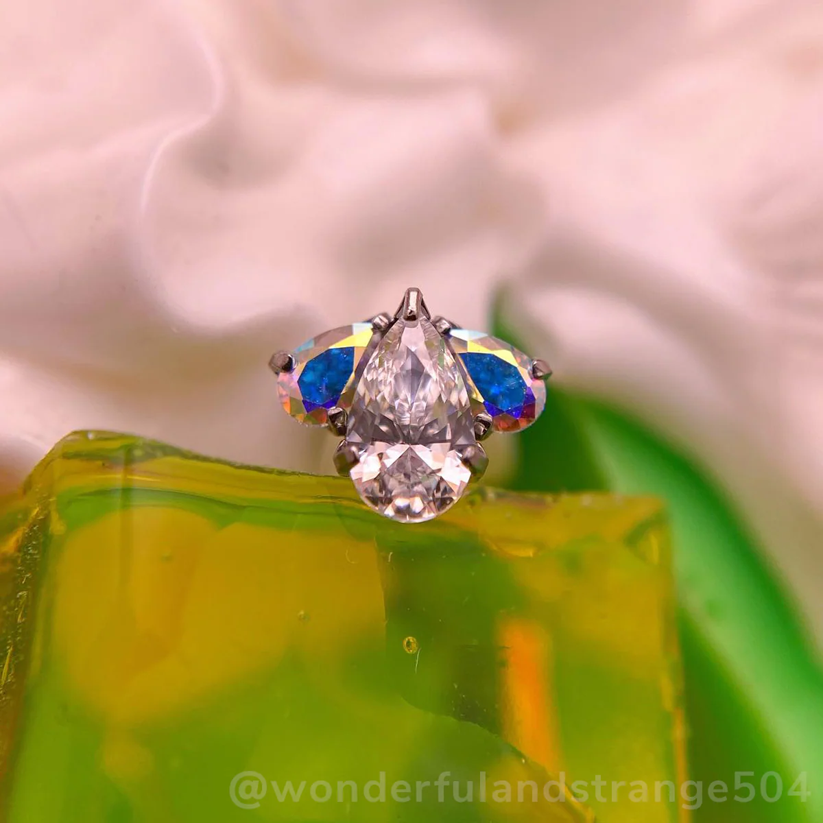 Titanium Pear Cut Gem Fan Clusters - Select Outer Gems - Image 3