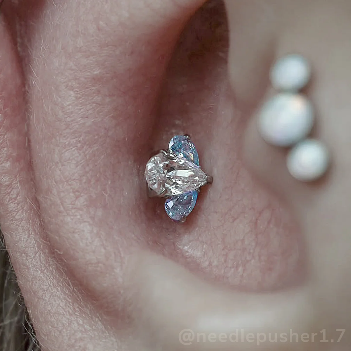 Titanium Pear Cut Gem Fan Clusters - Select Outer Gems - Image 6