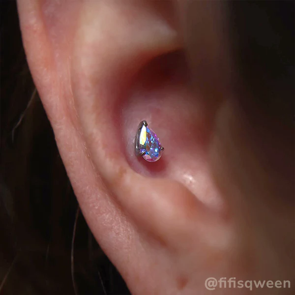 Titanium Pear Cut Prong Set Gem - Image 4