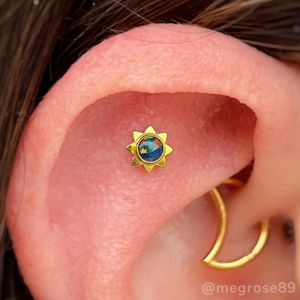 Titanium Sun Cabochon Ends - Image 4