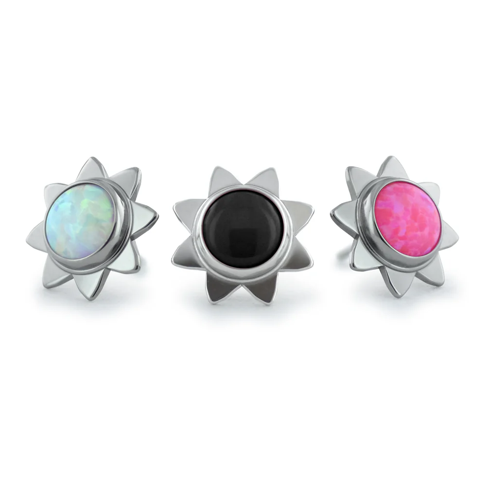 Titanium Sun Cabochon Ends - Image 7