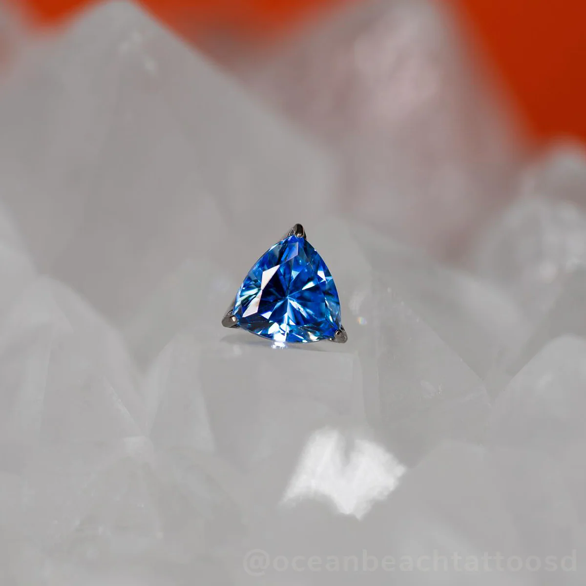 Titanium Trillion Cut Prong Set Gem - Image 3