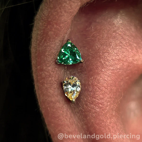 Titanium Trillion Cut Prong Set Gem - Image 8